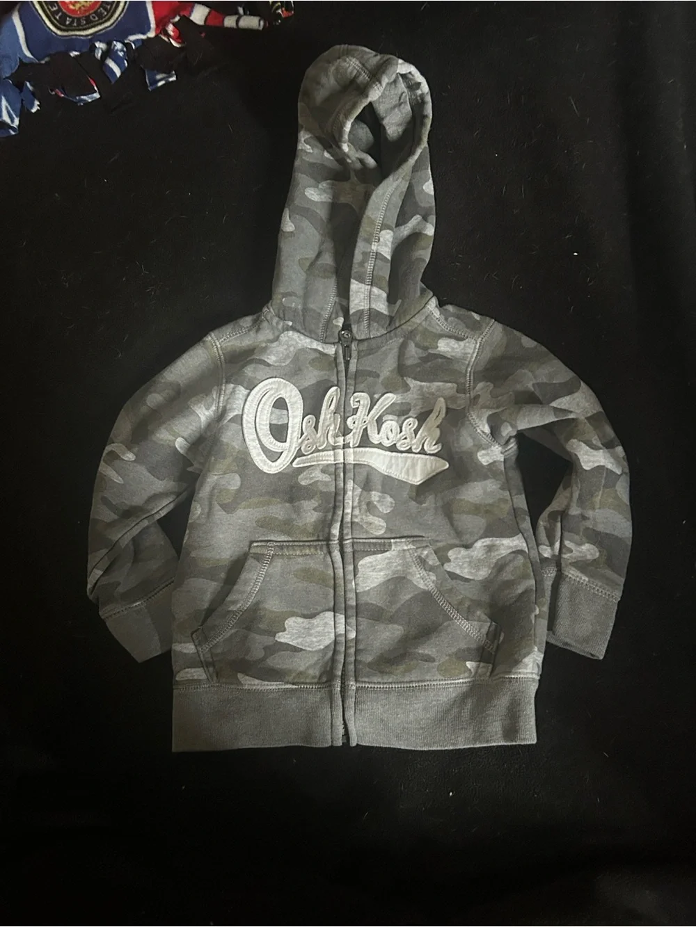 OshKosh B'gosh Gray Camo Zip-Up Hoodie